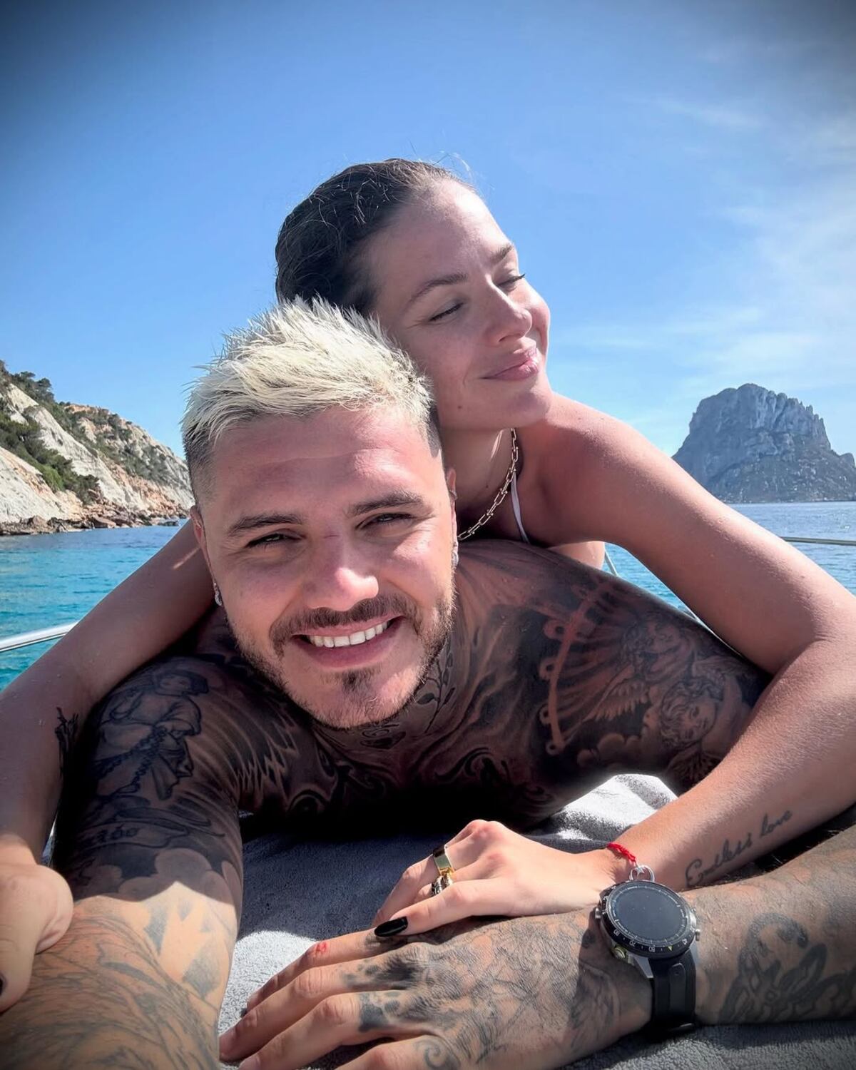 China Suárez y Mauro Icardi en Ibiza (Instagram)