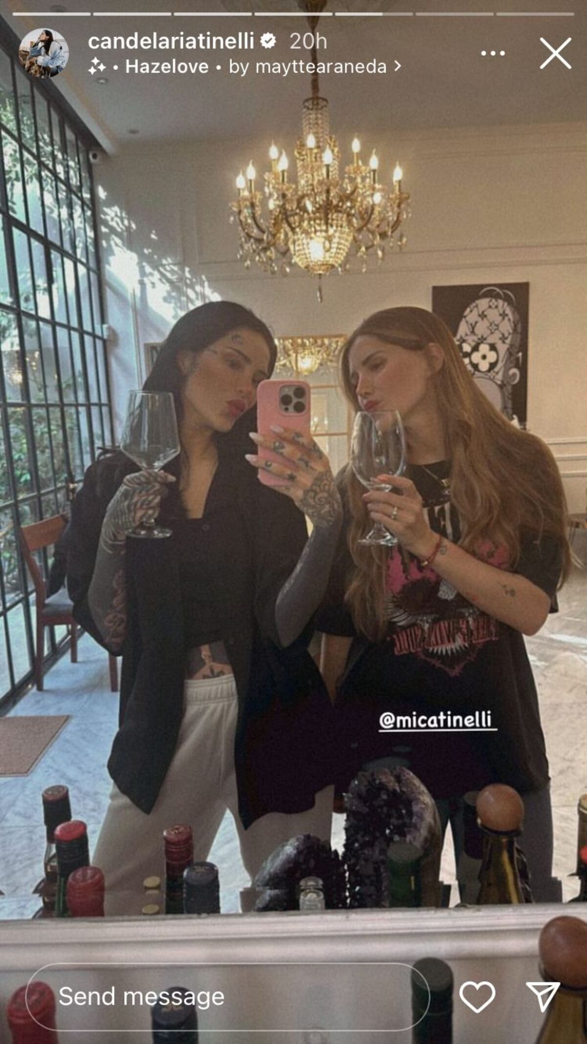 Cande Tinelli sin sus tatuajes en el cuello. (Foto: Instagram)