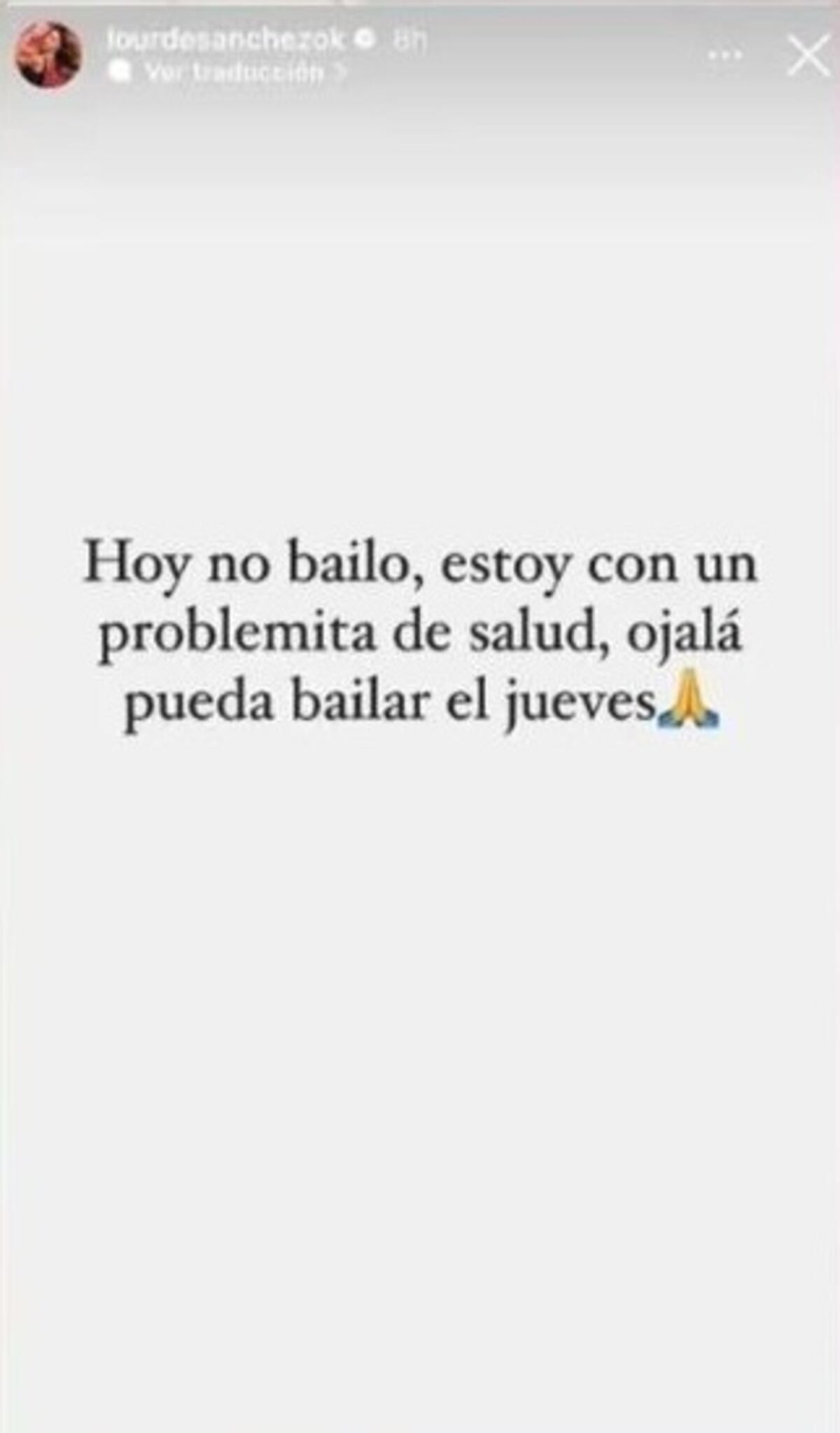 Lourdes Sánchez tuvo que retrasar su inicio en el Bailando 2023. (Instagram Lourdes Sánchez)