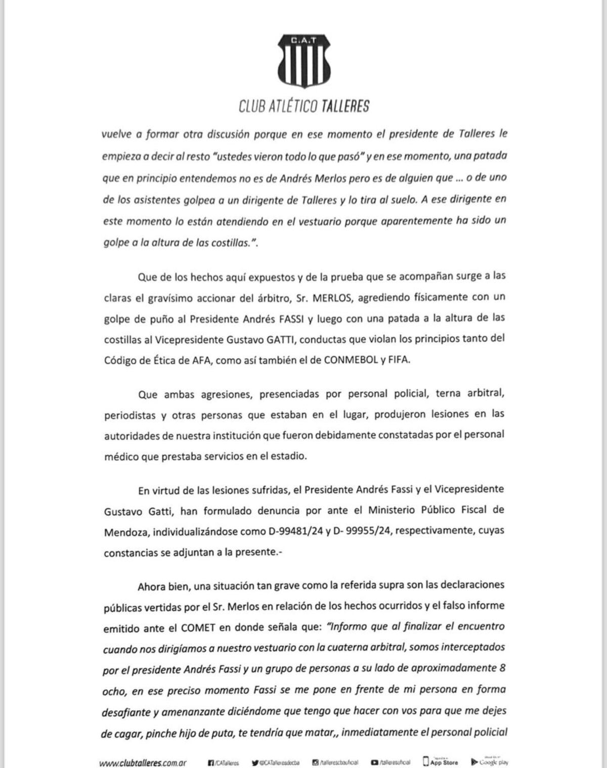 El documento de Talleres.
