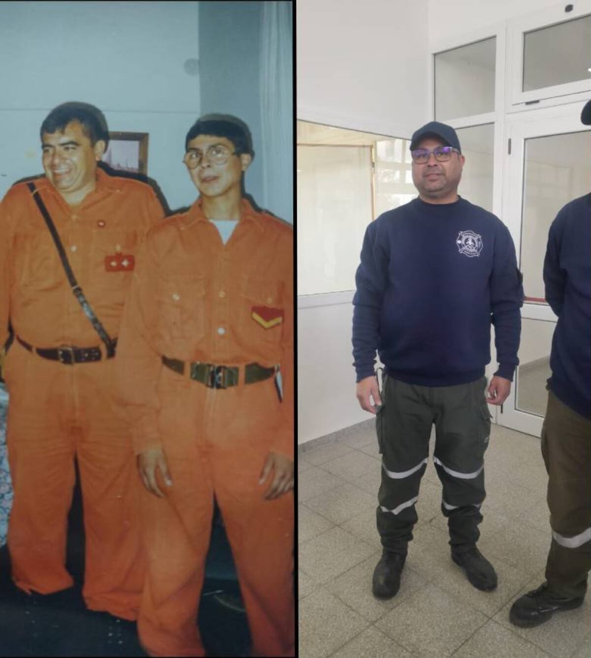 Roberto Cuello con Eduardo Díaz quién fue Jefe del cuartel de bomberos y un guía para el primero.