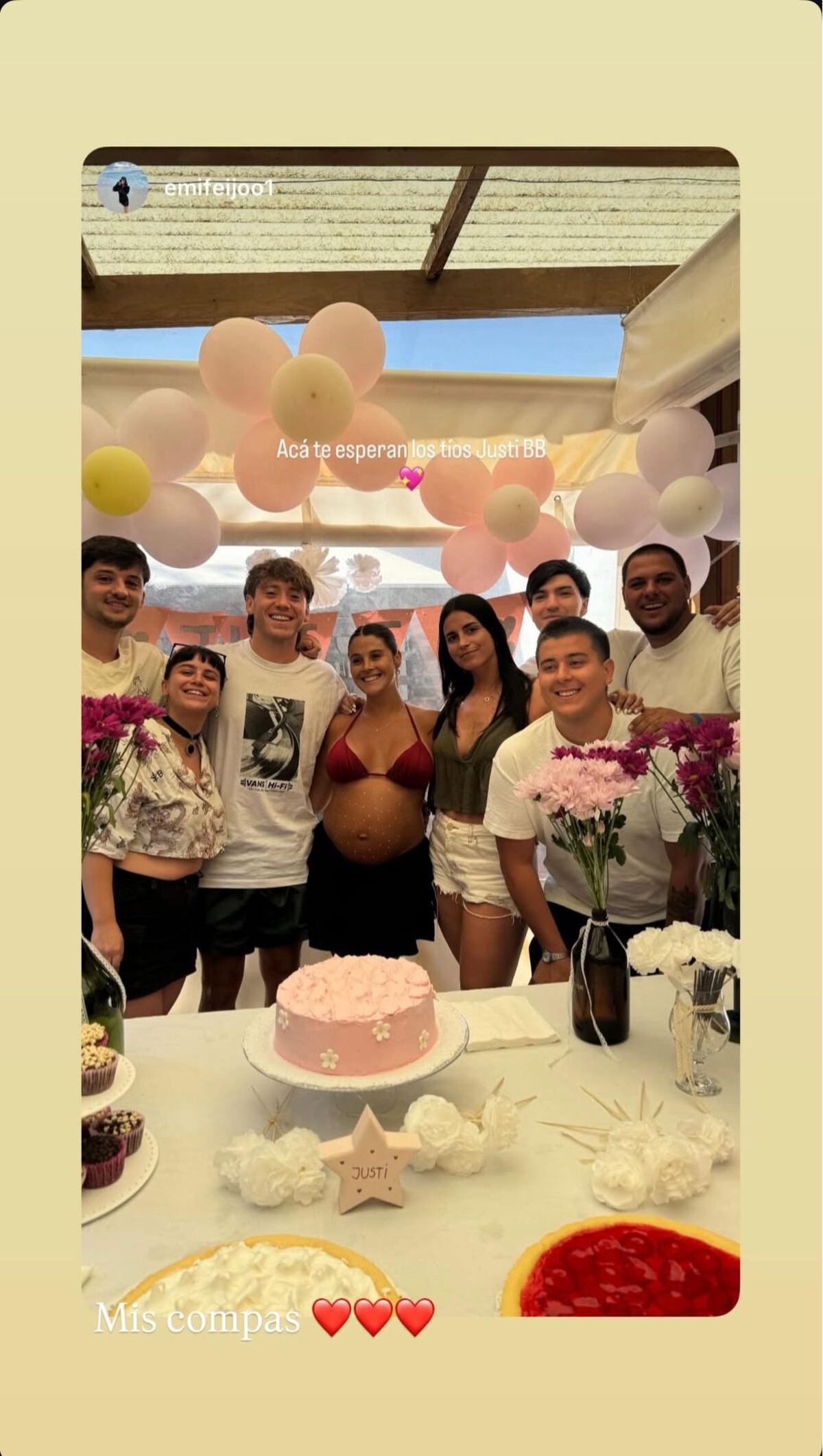 Paulo Londra y Martina Quetglas celebraron el baby shower de su hija: las tiernas fotos de la espera de Justi (Captura de pantalla)