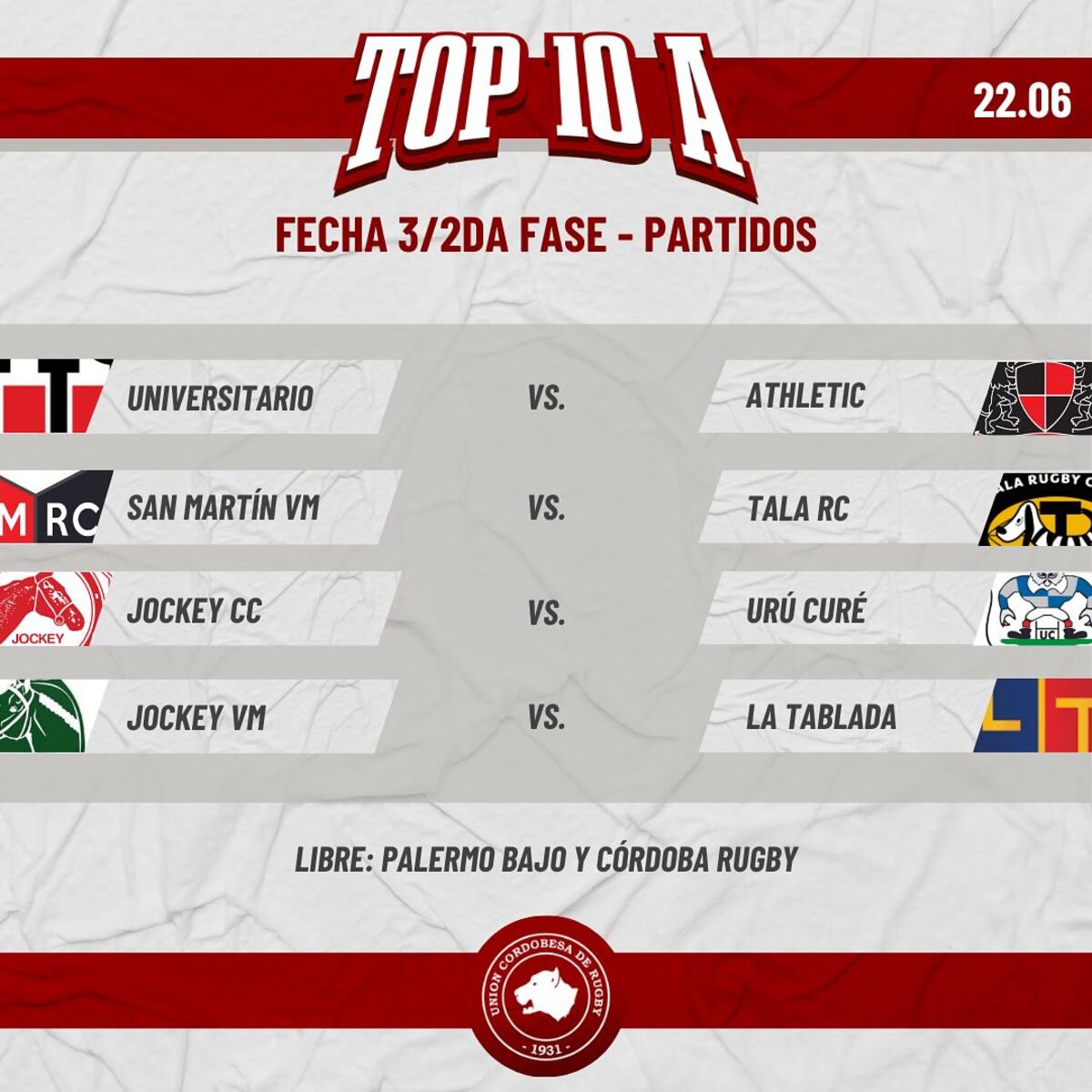 Así se jugará la tercera fecha.