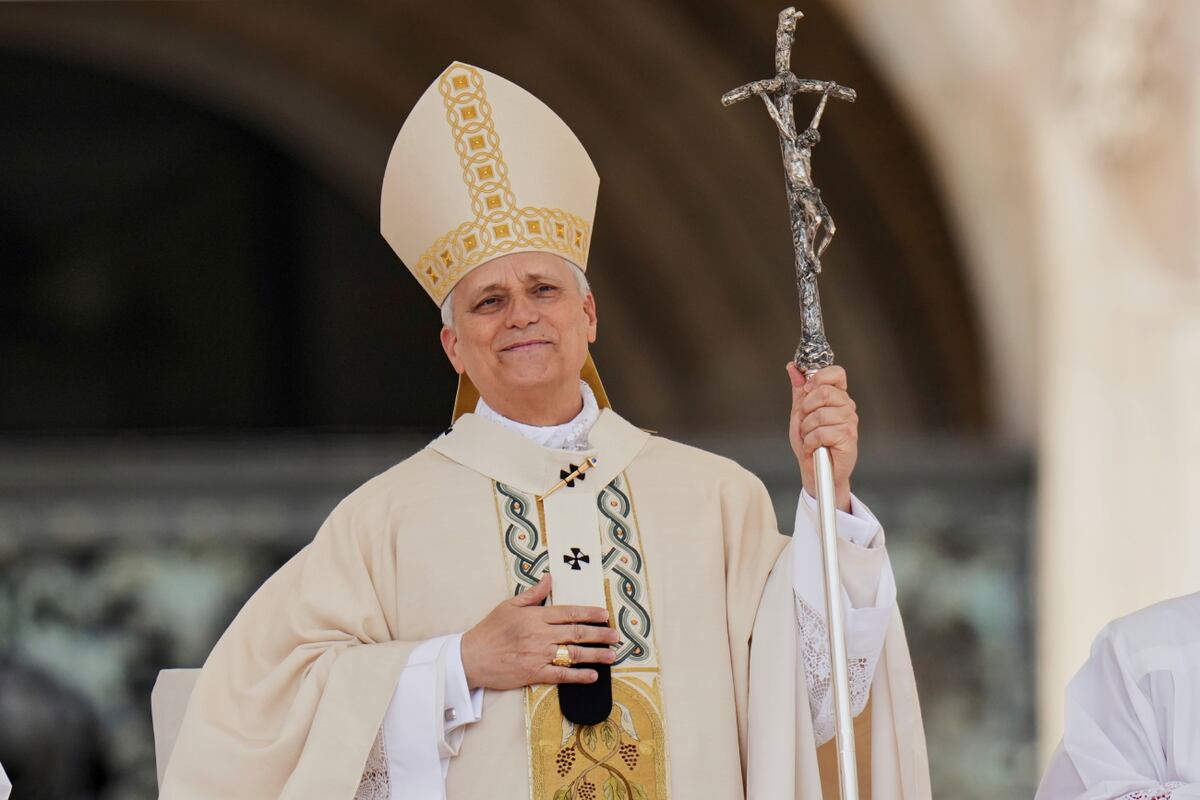 El Papa León XIV ofició una misa durante la inauguración formal de su pontificado en la Plaza de San Pedro, este domingo 18 de mayo de 2025. (AP / Alessandra Tarantino)