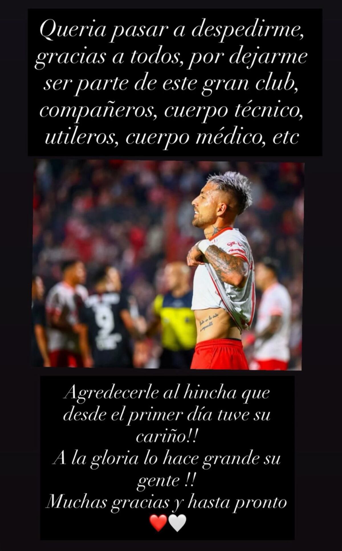 Damián Batallini se despidió de Instituto.