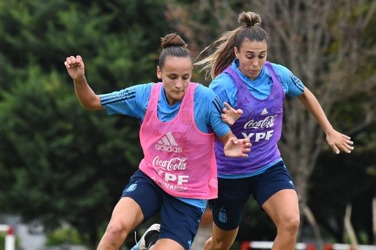 Paulina Gramaglia durante un entrenamiento de la selección femenina (AFA)