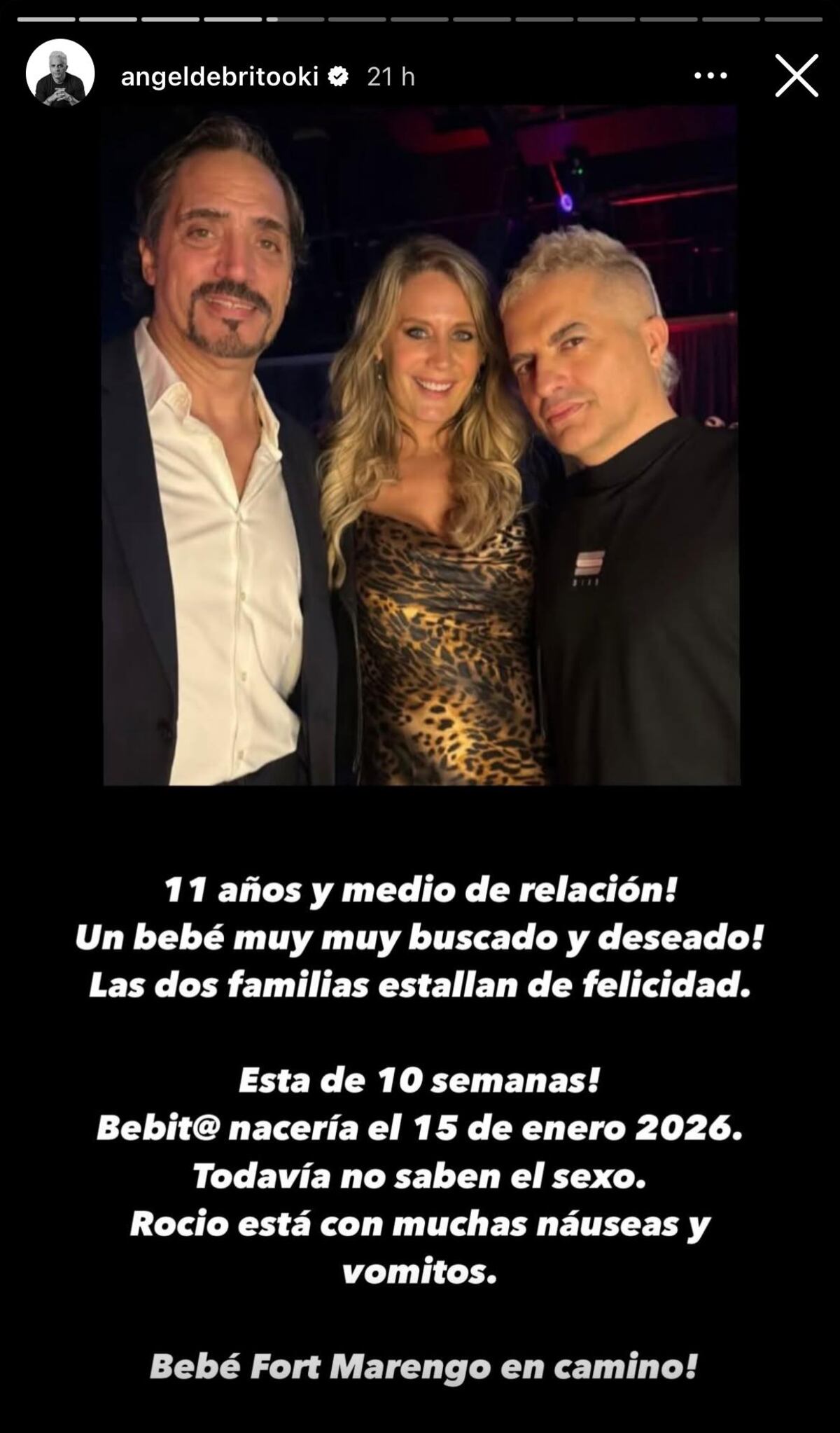Ángel de Brito confirmó que Rocío Marengo está embarazada (Captura de pantalla)