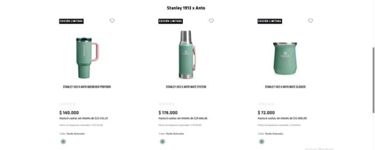 Conocé los precios de la colección de termos y mates de Antonela Roccuzzo.