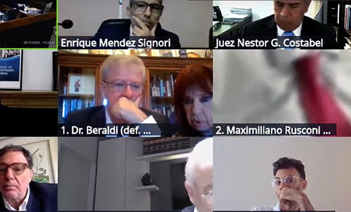 Con Cristina Kirchner conectada por Zoom, empezó el juicio de los Cuadernos de las Coimas K. (Gentileza Clarín)