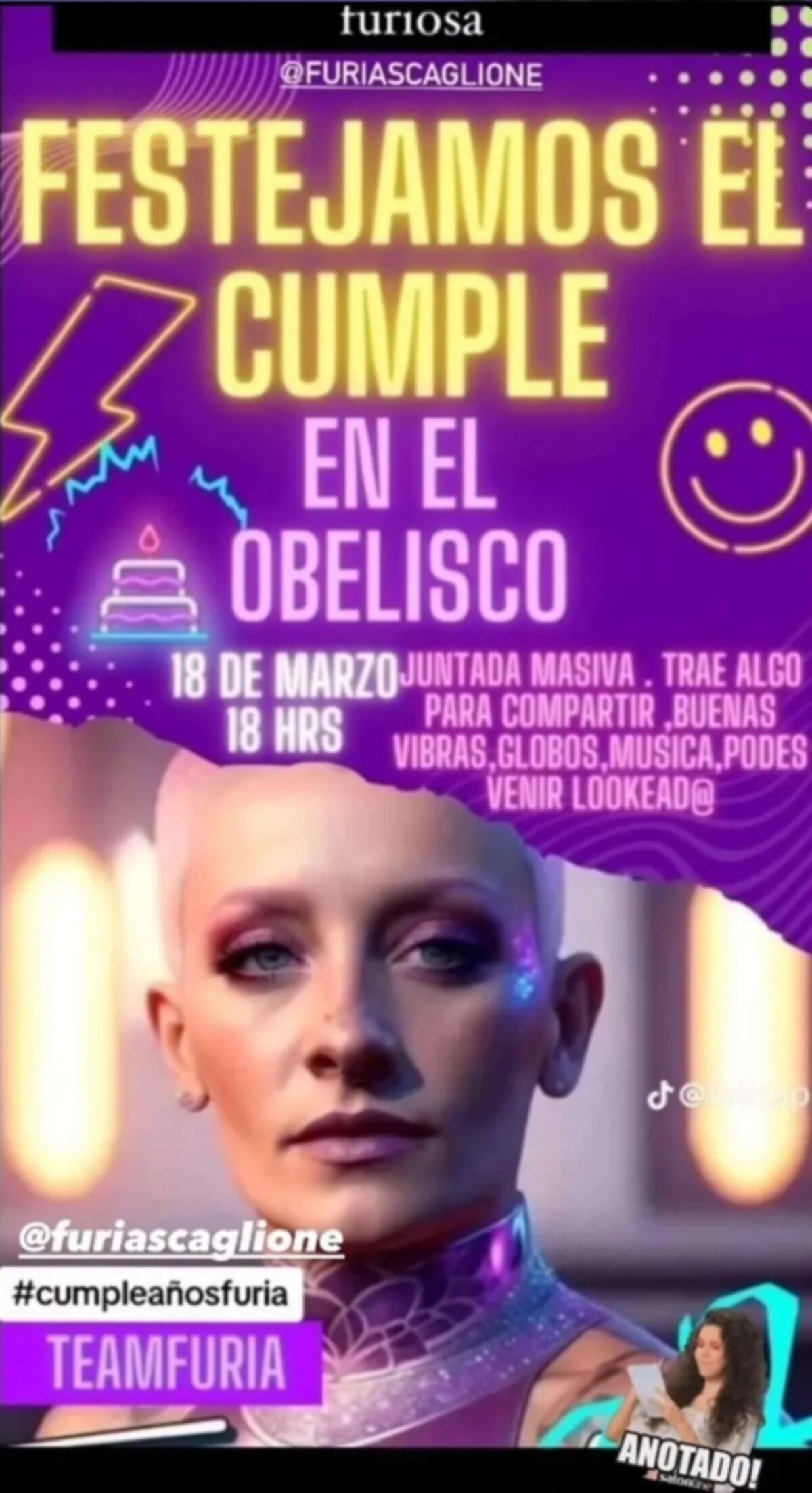 Fanáticos planean celebrar el cumpleaños de Furia. (X)