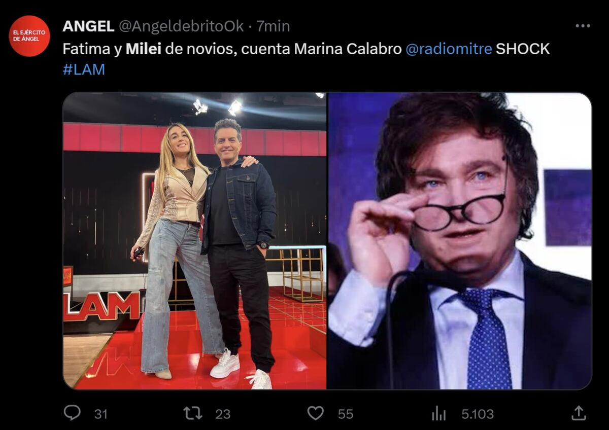 Javier Milei y Fátima Florez están juntos (Captura de pantalla)