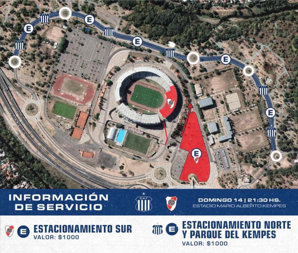 Los ingresos para las parcialidades de Talleres y River. (Prensa Talleres)