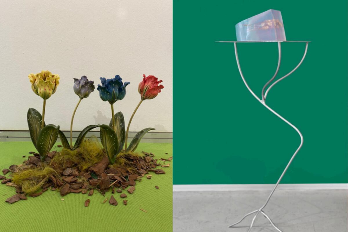 Instalación Tulipanes (2025), de Nicola Costantino (Galería The White Lodge); y Perpetua 1 (2025), de Samanta Ferro (Galería Valerie’s Factory).