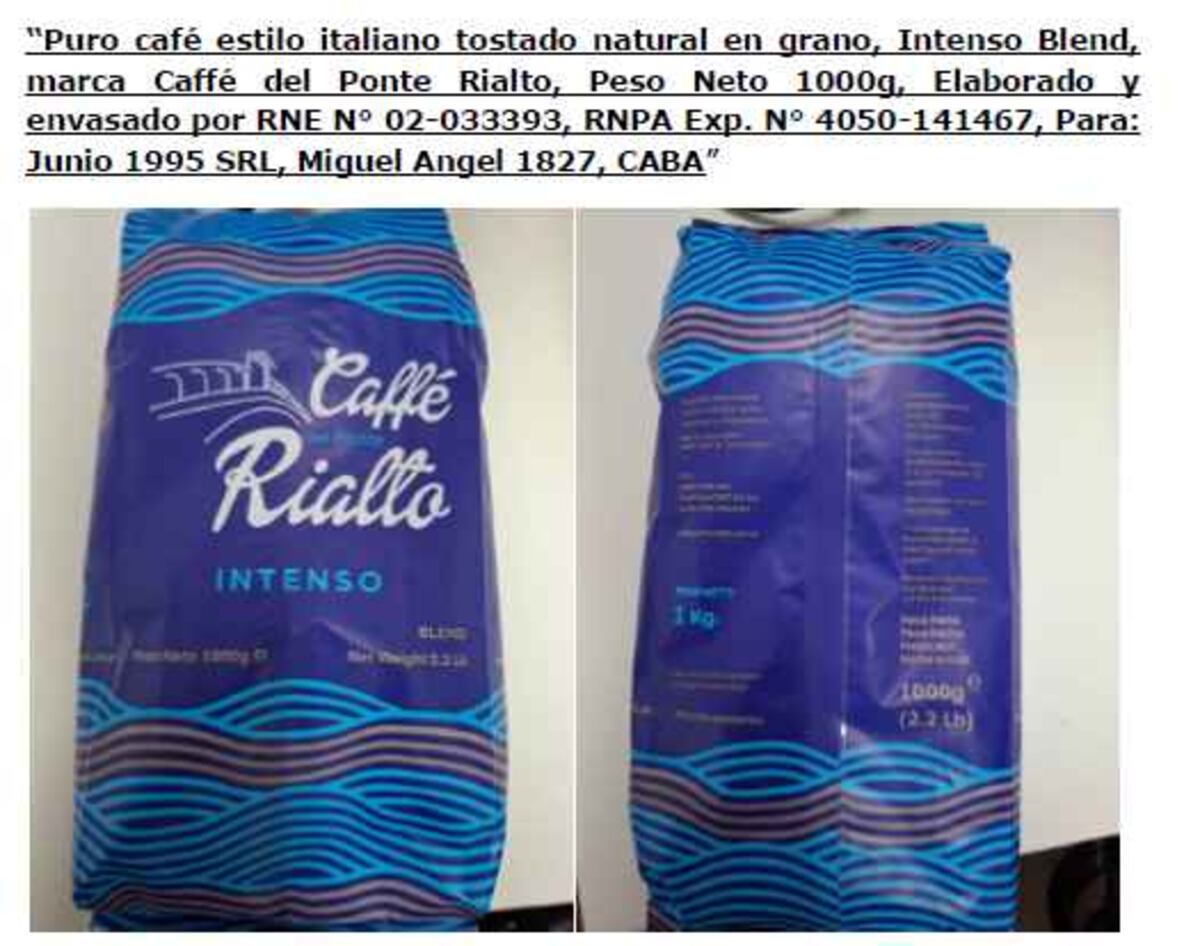 La Anmat prohibió 7 tipos de café de 3 marcas diferentes. (Anmat)
