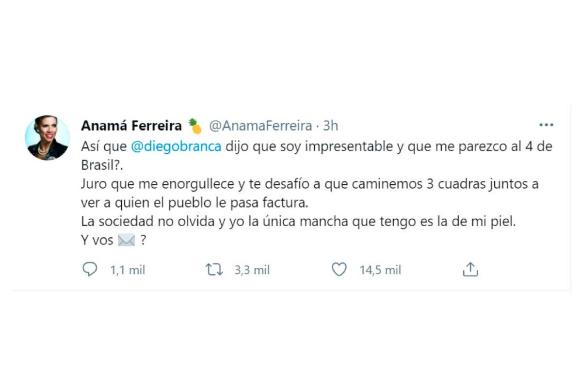 (Twitter Anamá Ferreira)