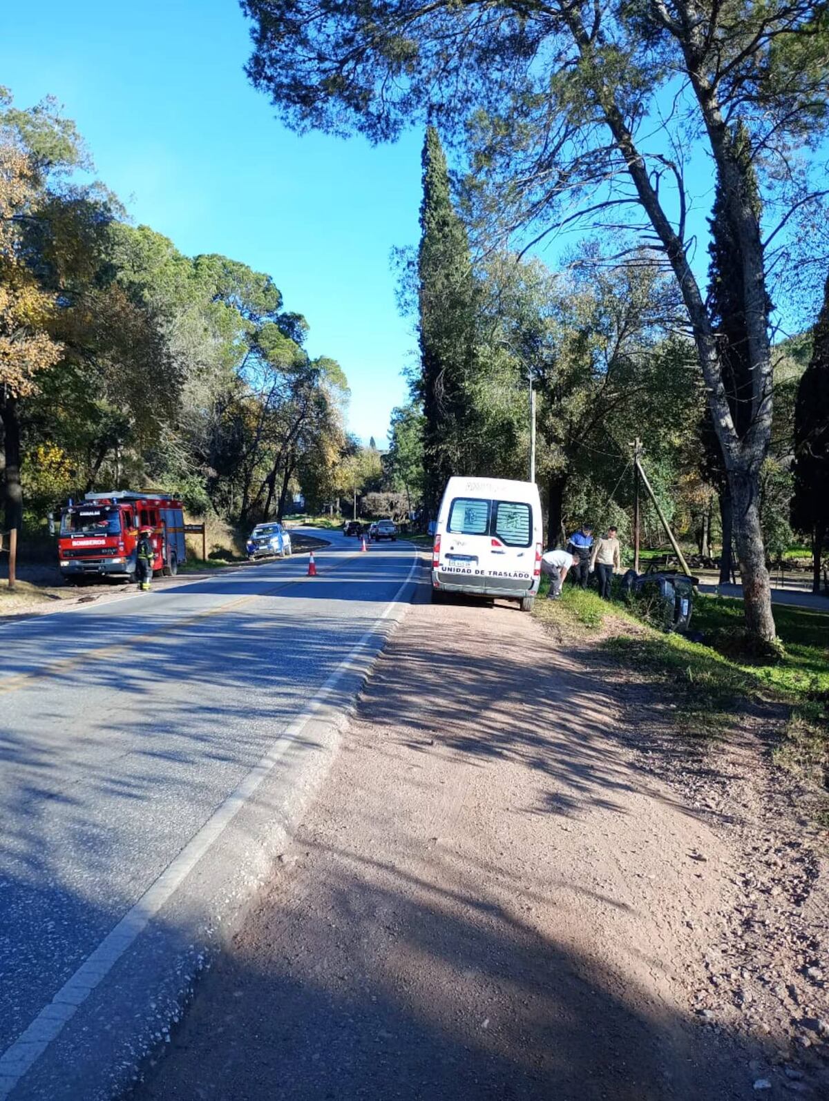 La zona del accidente fatal en Embalse.