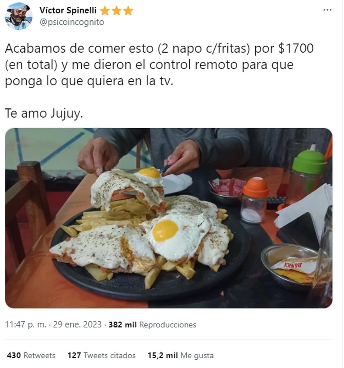El posteo que se volvió viral. (Captura de Twitter)