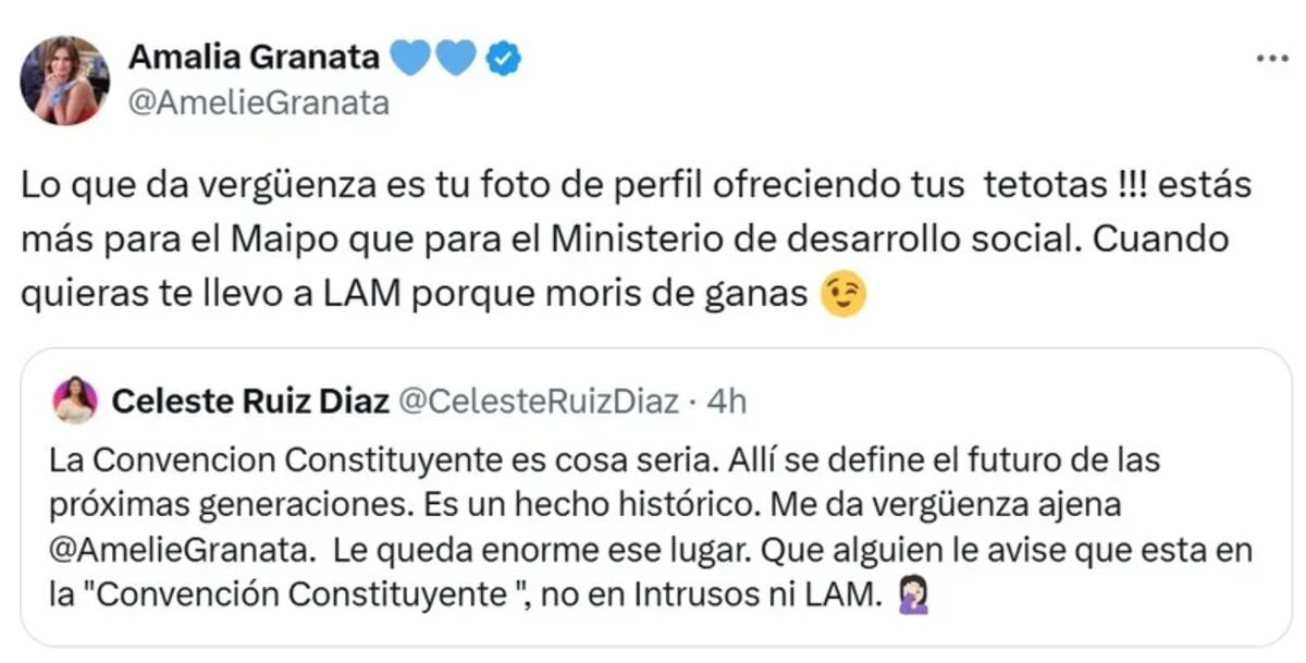El insolito cruce entre Amalia Granata y una funcionaria del gobierno de Santa Fe.
