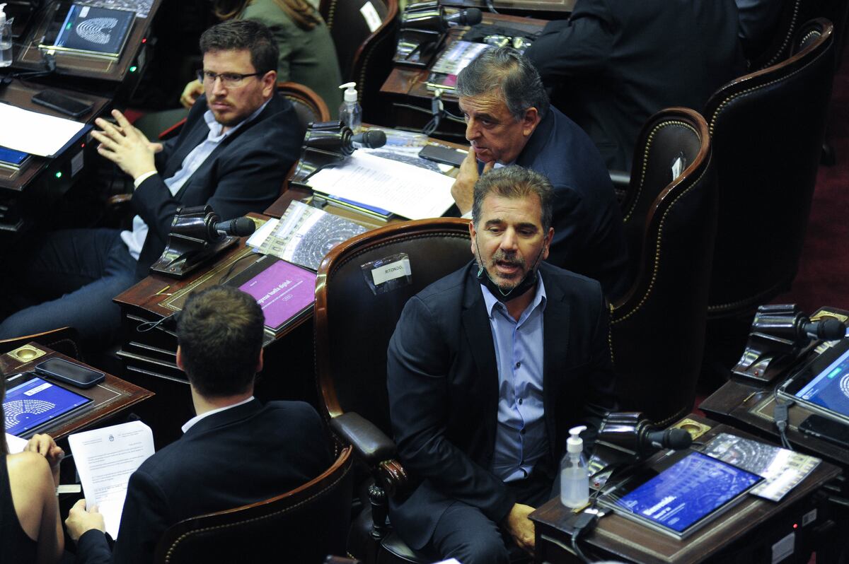 Sesión en la Càmara de Diputados por Bienes Personales .Cristian Ritondo , mario Negri  Foto Federico Lopez Claro