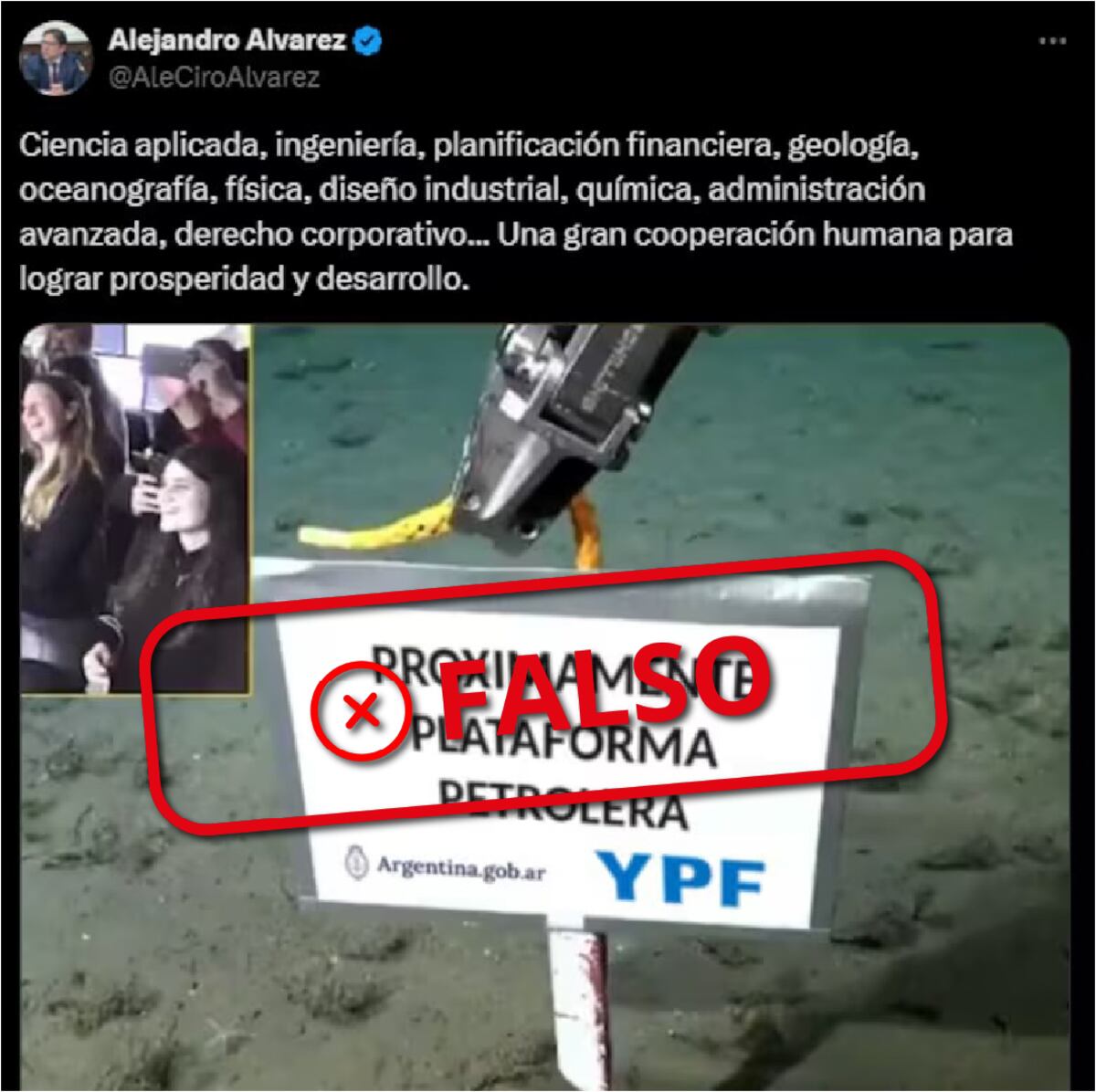 Es falsa la imagen que difundió el funcionario de Milei sobre la expedición del Conicet. (La Voz Chequea)