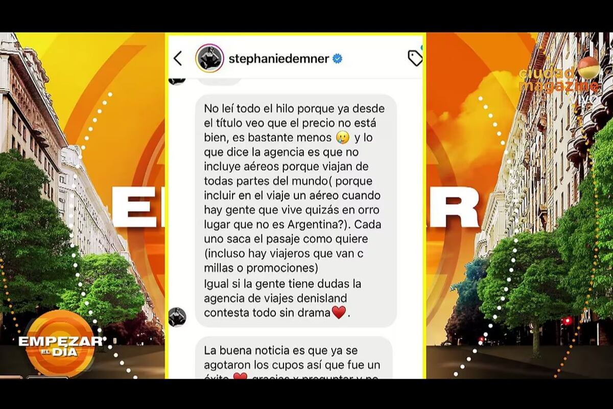 Stefi Demner y su aclaración sobre el viaje a Disney (Captura de pantalla).