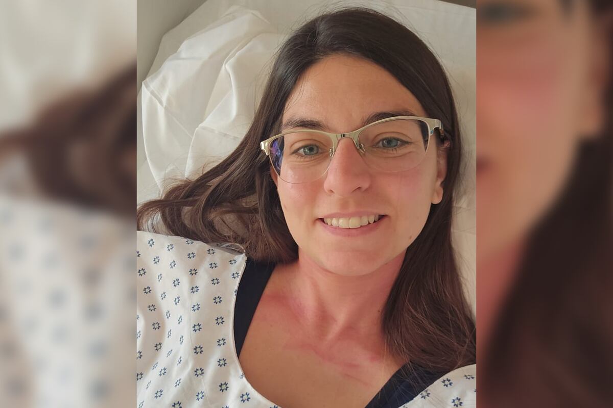 Vanina Piunno, luego de ser intervenida quirúrgicamente.