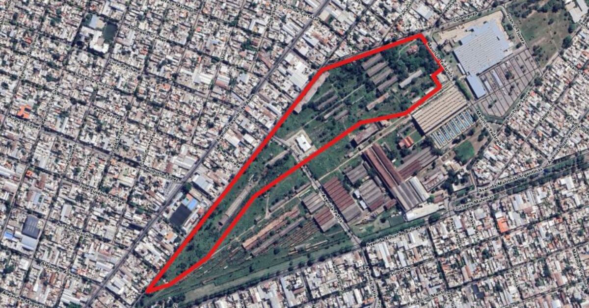 Captura del mapa que publica el Gobierno nacional para mostrar el predio que se remata. Allí se aprecia que está incluido el hospital municipal.