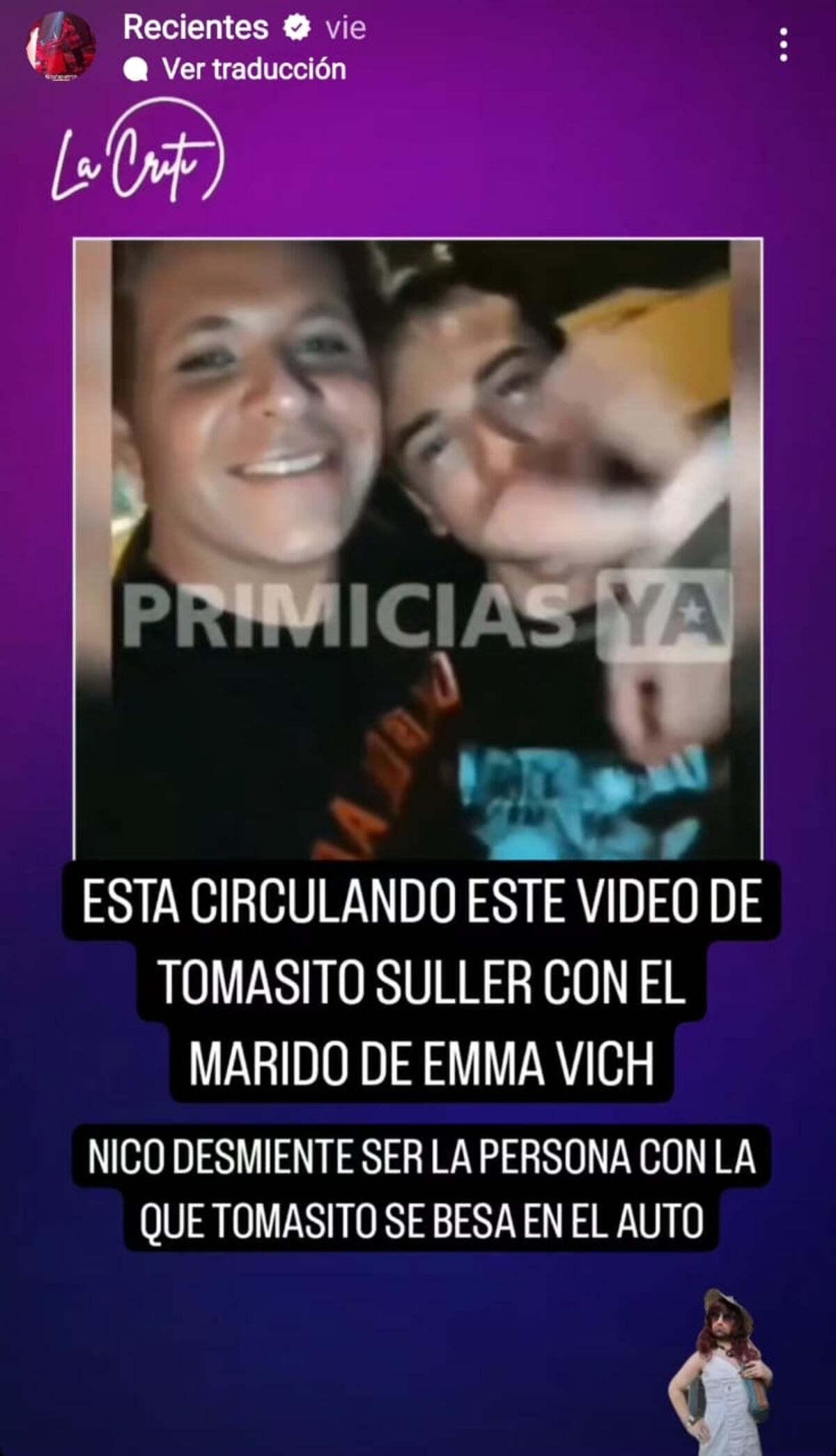 La Criti dijo que Nico desmintió rotundamente el segundo video de Tomasito Süller (Captura de pantalla)