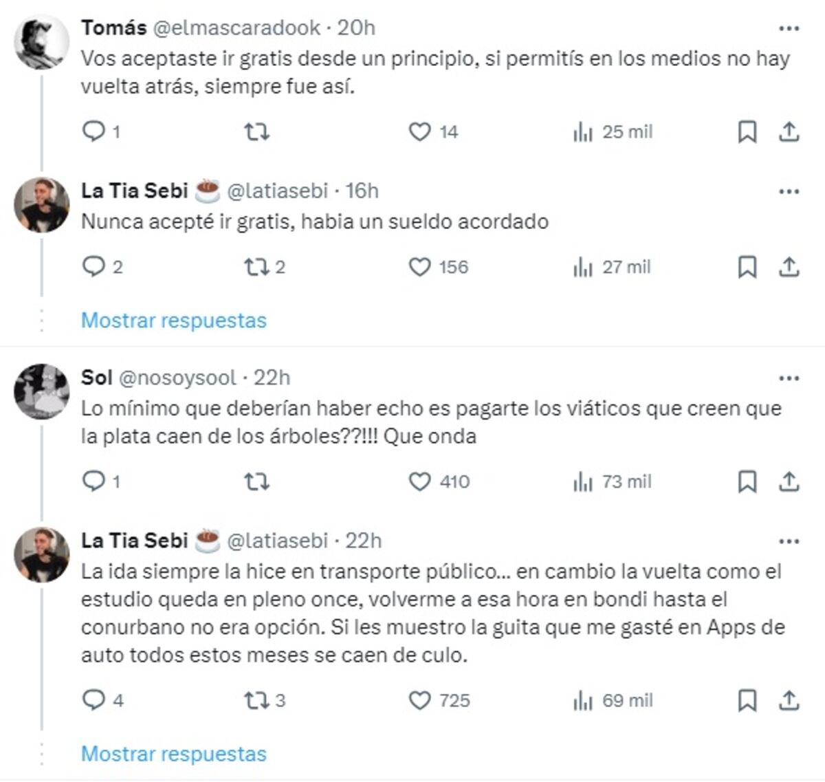 El descargo de Tía Sebi al salir del streaming del Cantando (Captura de pantalla)