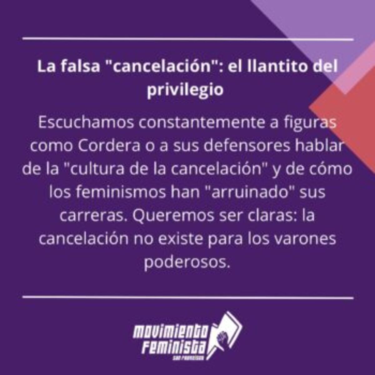 Cordera suspendió el show en San Francisco