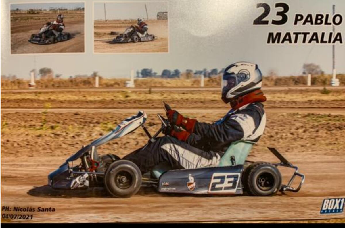 Pablo Mattalía en su karting, su nueva pasión. (Foto gentileza Pablo Mattalía- PH: Nicolás Santa).