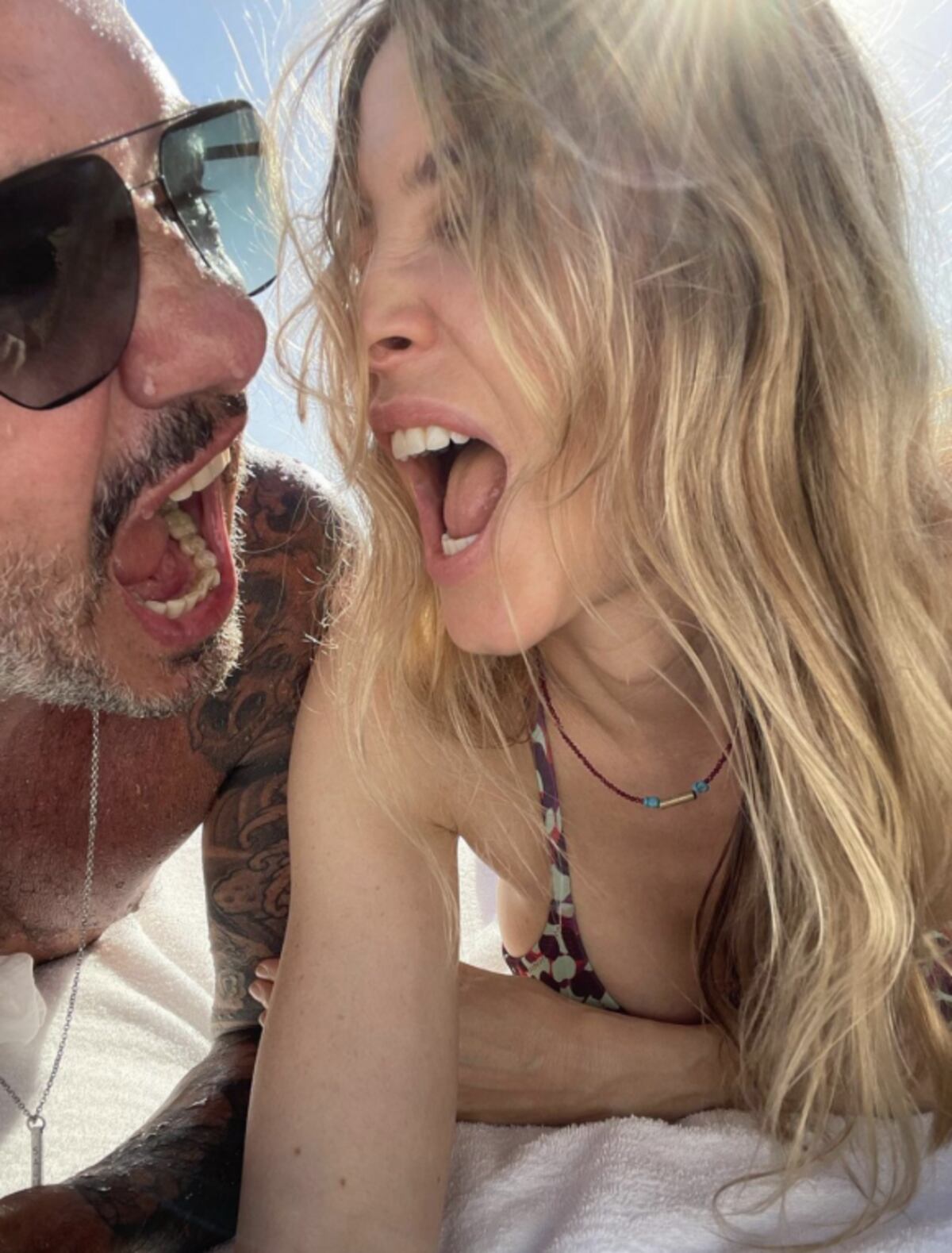 Las fotos con Tinelli que compartió la modelo en su cuenta de Instagram