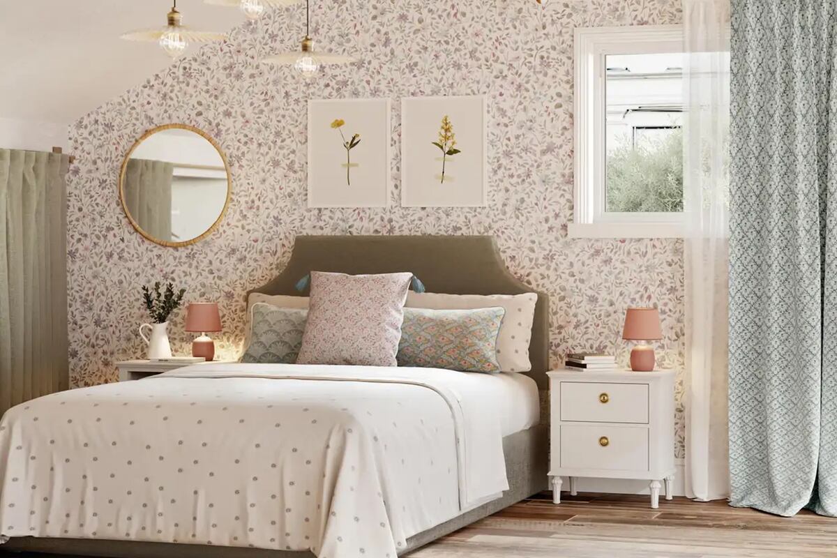 Los papeles pintados y los estampados florales son grandes aliados del joyful. Merlyn Leroy.