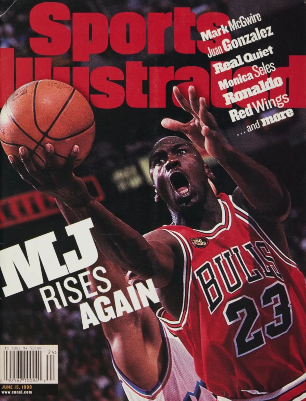 La camiseta de Michael Jordan, usada en las icónicas finales de 1998 de la NBA, que será subastada.