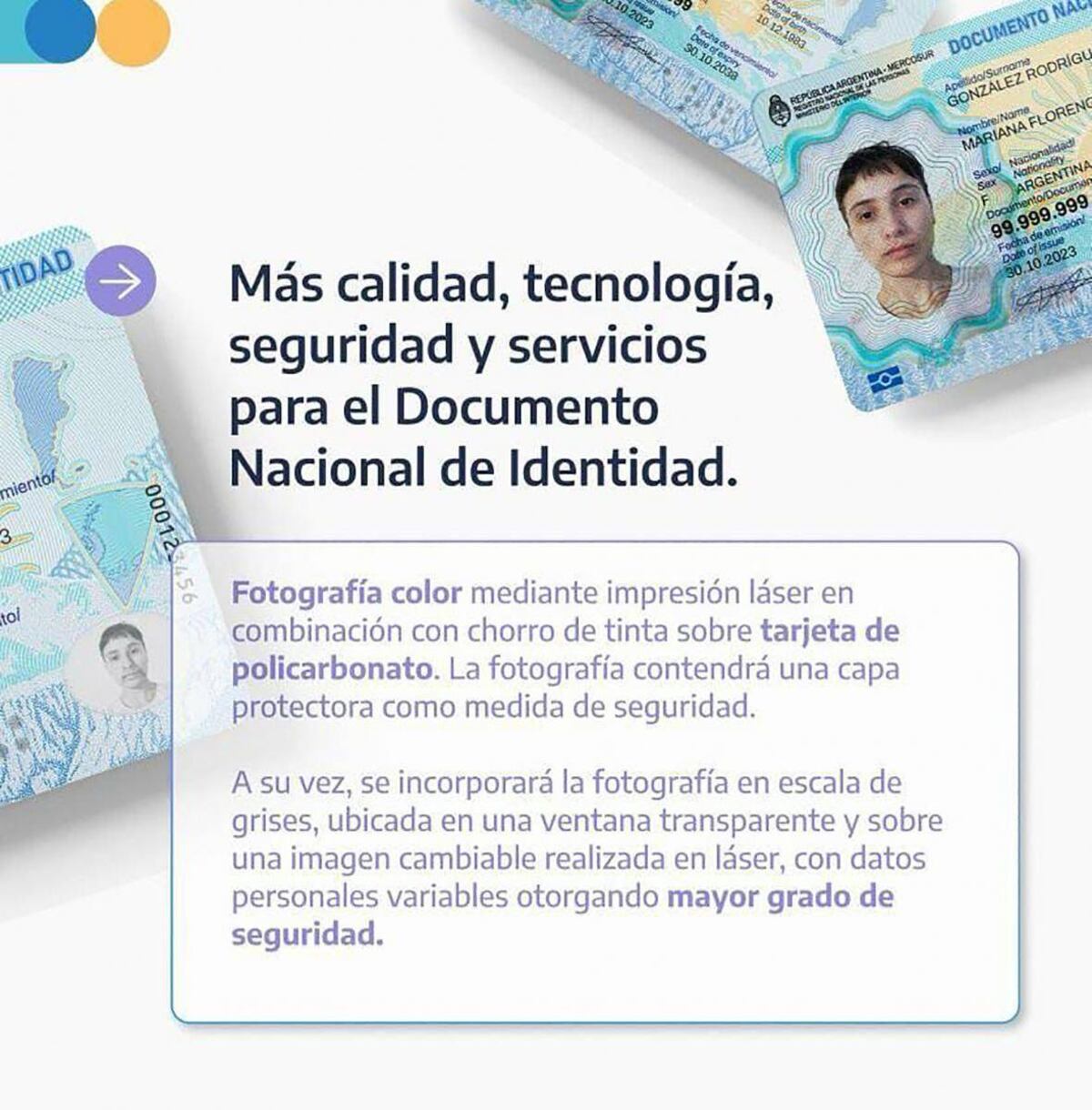 El Renaper lanzó el nuevo DNI electrónico con chip y código QR. (Prensa Gobierno nacional)