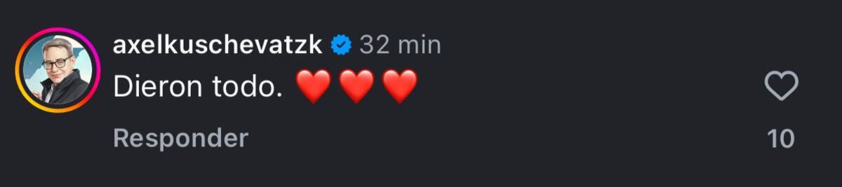 Los comentarios de apoyo y felicitaciones de las figuras argentinas
