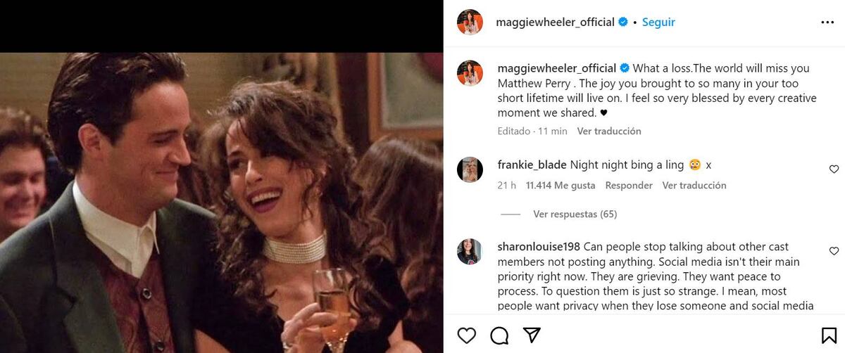 Dolor y despedidas por la muerte de Matthew Perry. (Instagram)