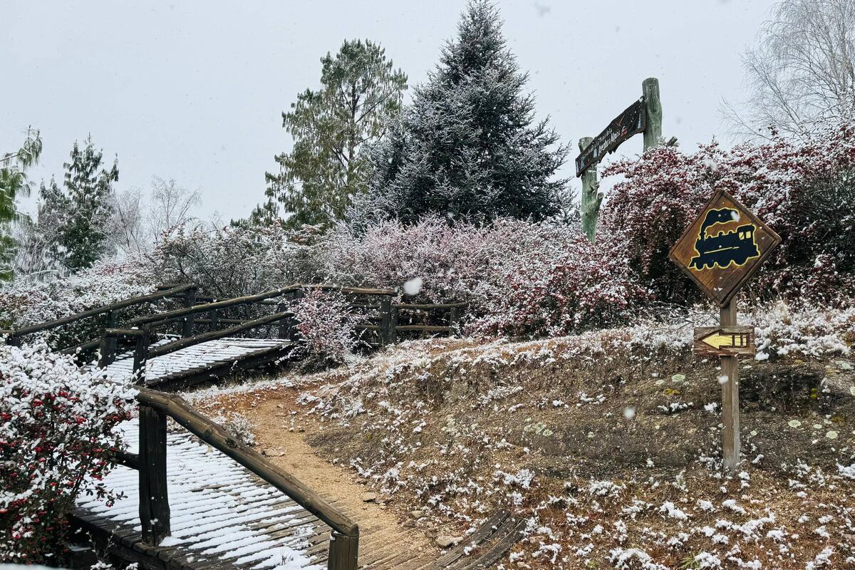 Nieve en Córdoba. La Cumbrecita se vistió de blanco. (La Voz)