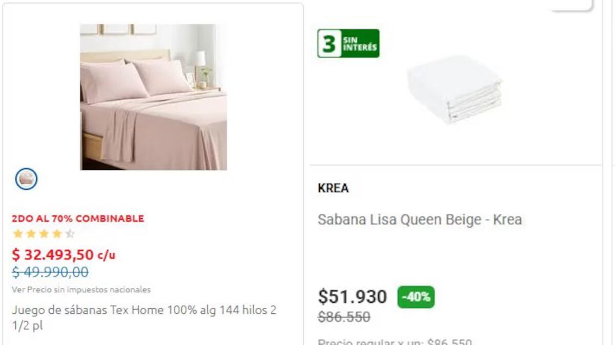 Juegos de sábana: las principales cadenas de supermercados ofrecen ofertas, planes en cuotas y descuentos de hasta 40%.