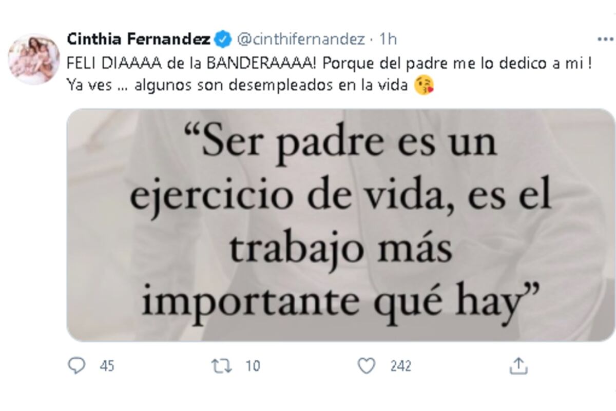 Cinthia Fernández en Twitter (Instagram)