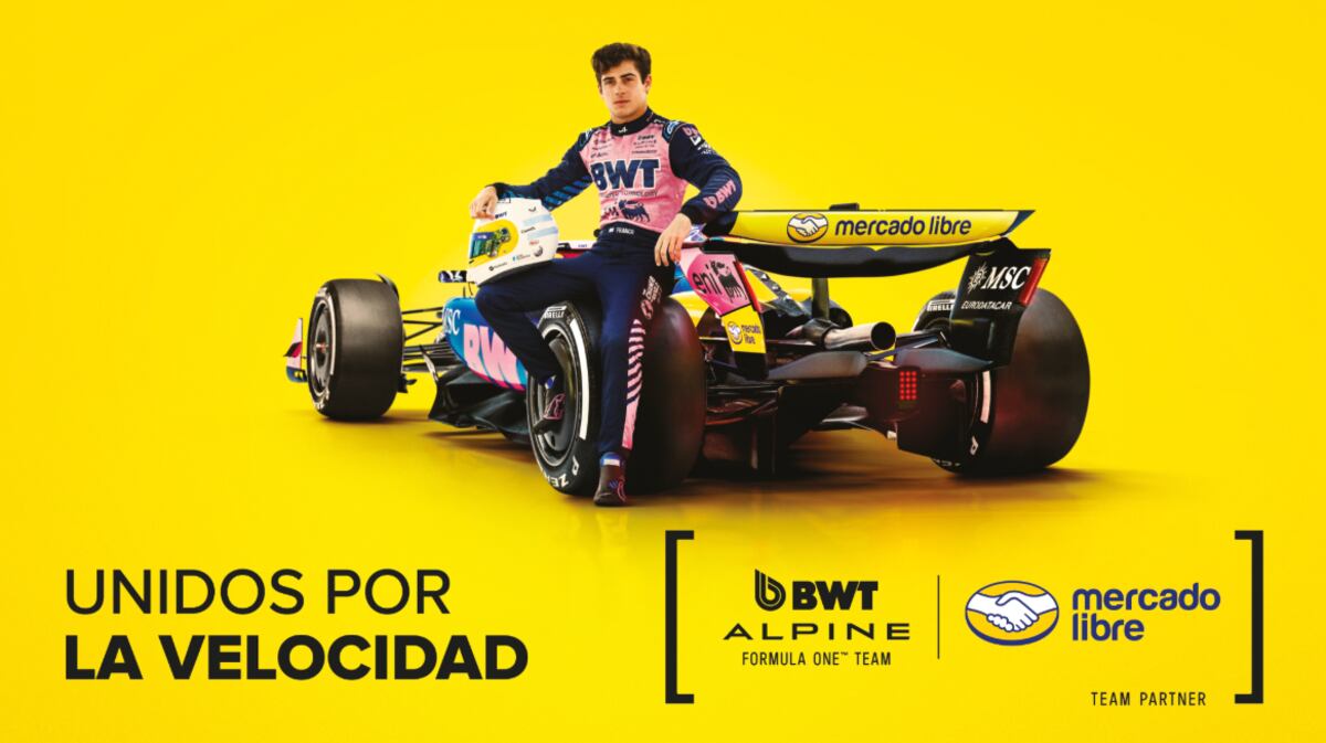 Franco Colapinto y los colores de Mercado Libre.