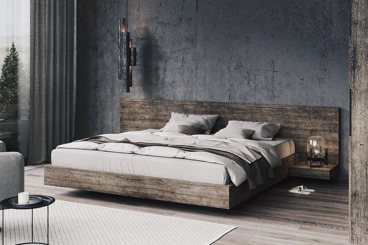 El equilibrio perfecto de esta dupla en este dormitorio con mucho temperamento. Foto: Pinterest / Ferrocons