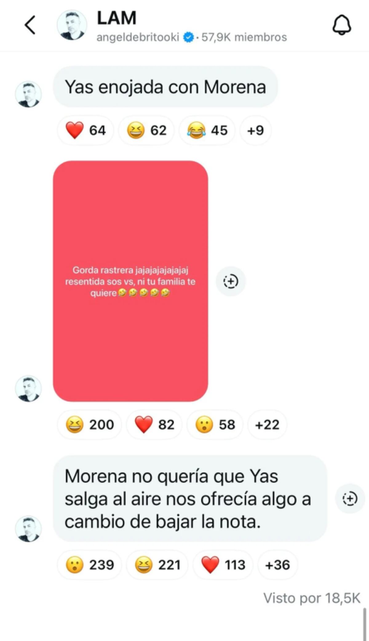 El mensaje de De Brito. (Captura)