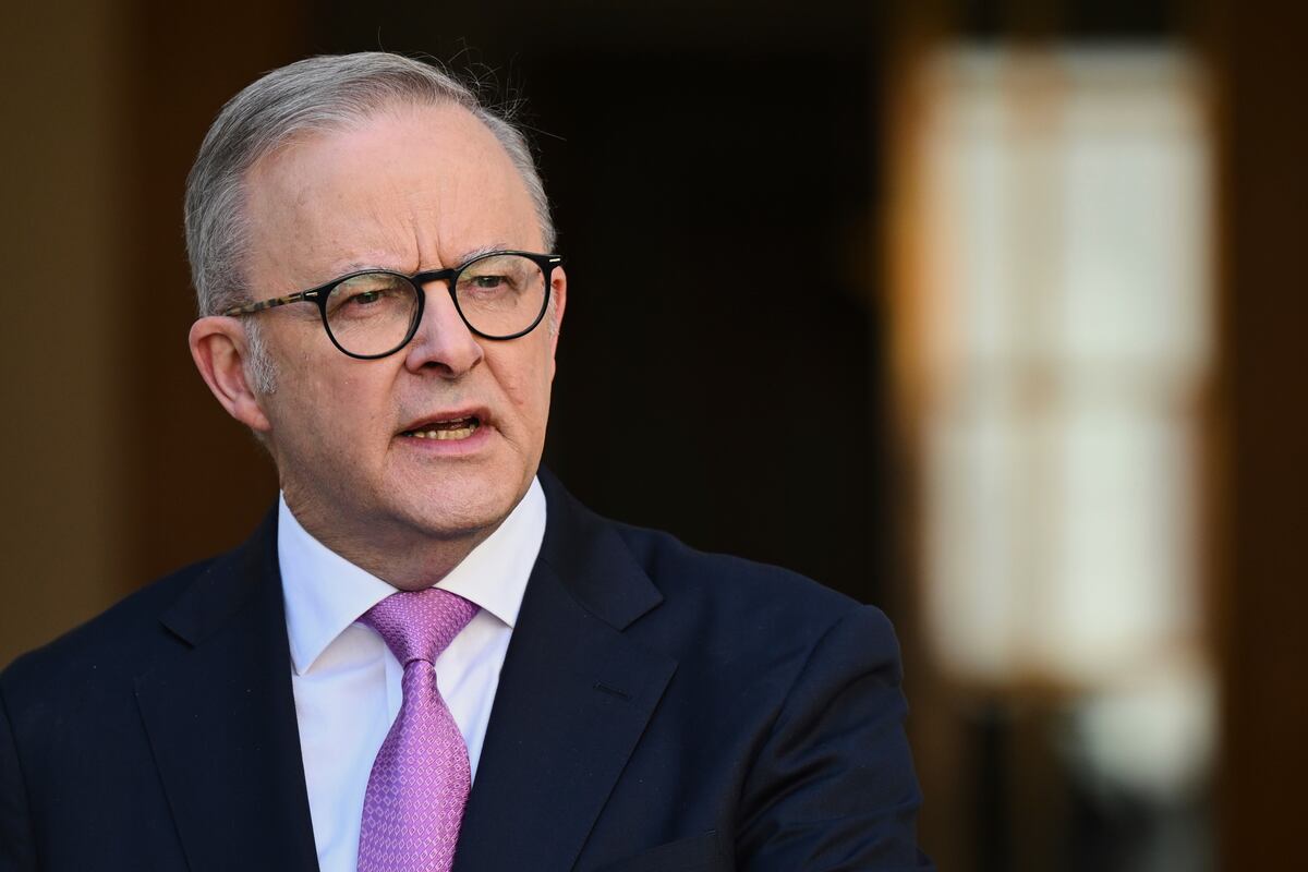 El primer ministro de Australia Anthony Albanese en el Parlamento en Canberra, Australia, el 5 de mayo del 2025. (Lukas Coch/AAP Image via AP)