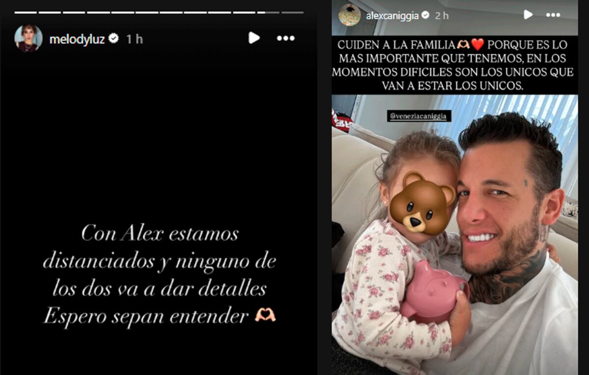 Alex Caniggia y Melody Luz. Foto: captura pantalla Instagram.
