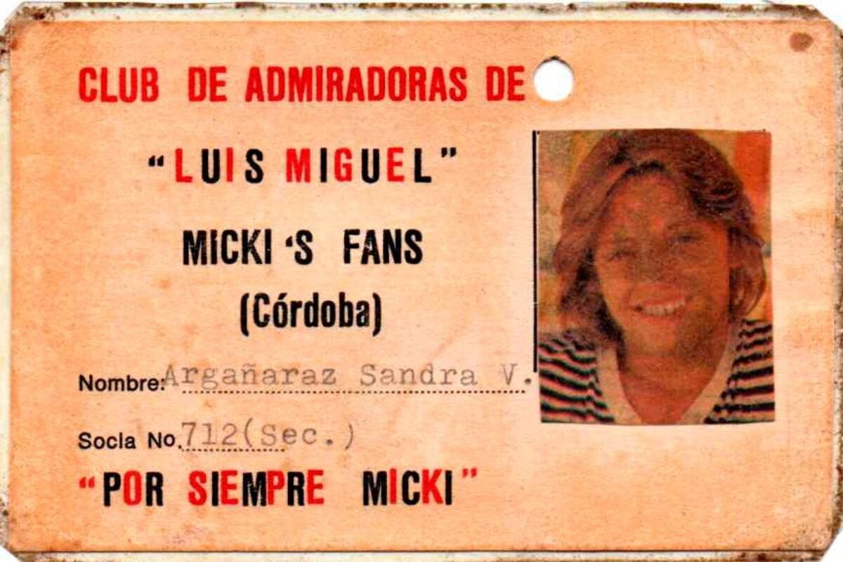 Carnet del club de admiradoras Micki´s Fans (gentileza Viviana Argañaraz)