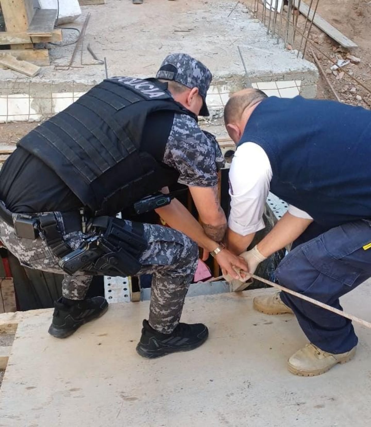 Desmoronamiento en un edificio en construcción de Nueva Córdoba. (Policía)
