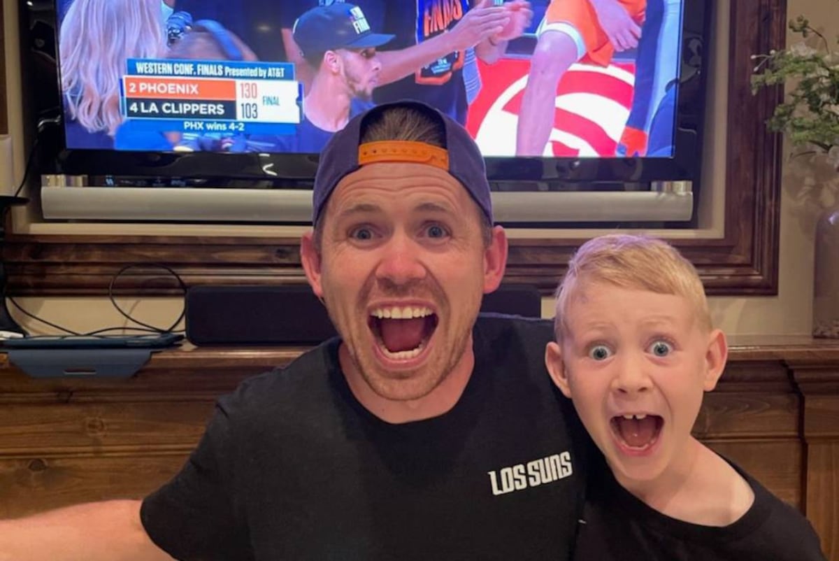 Jimmy y su hijos Landon.
