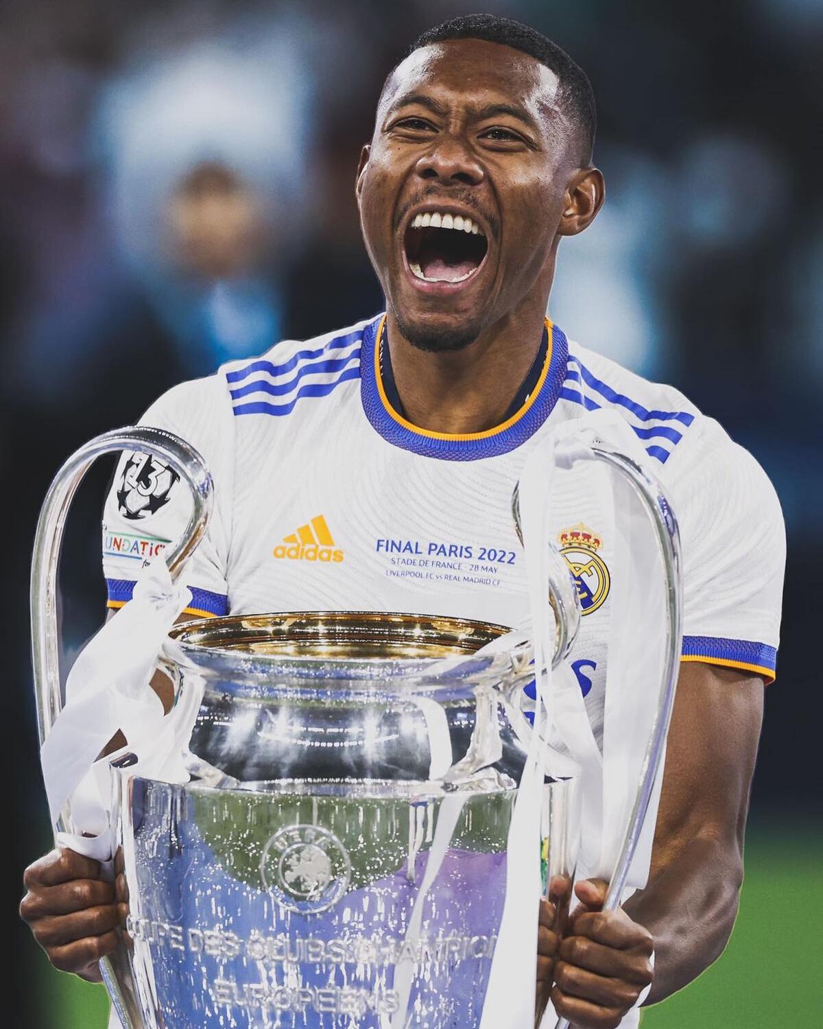 El austriaco David Alaba cuando ganó la Champions con el Real Madrid.