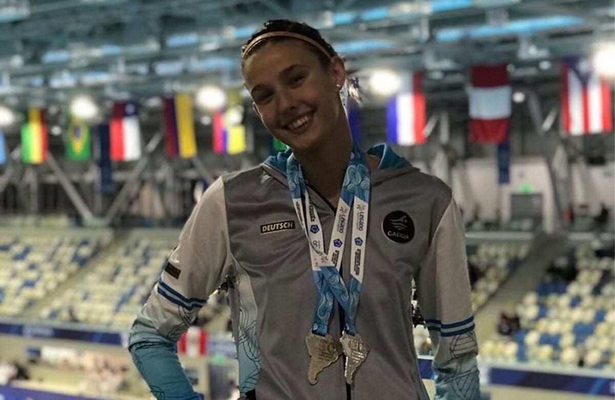 En su primera campeonato Sudamericano, la cordobesa Francesca Rossi se subió a tres podios. (Gentileza Familia Rossi)